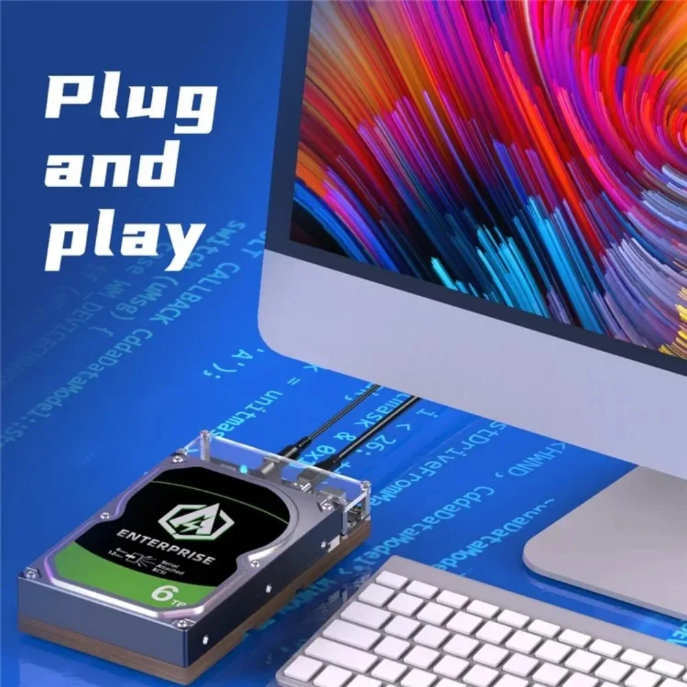MAIWO 2,5''/3,5'' SAS HDD-Gehäuse 6/12 Gbit/s Typ-C USB 3.0 Festplatten-Dockingstation für SAS-Festplatte Lesen und Schreiben mit 12-V-Netzteil – Detail 4
