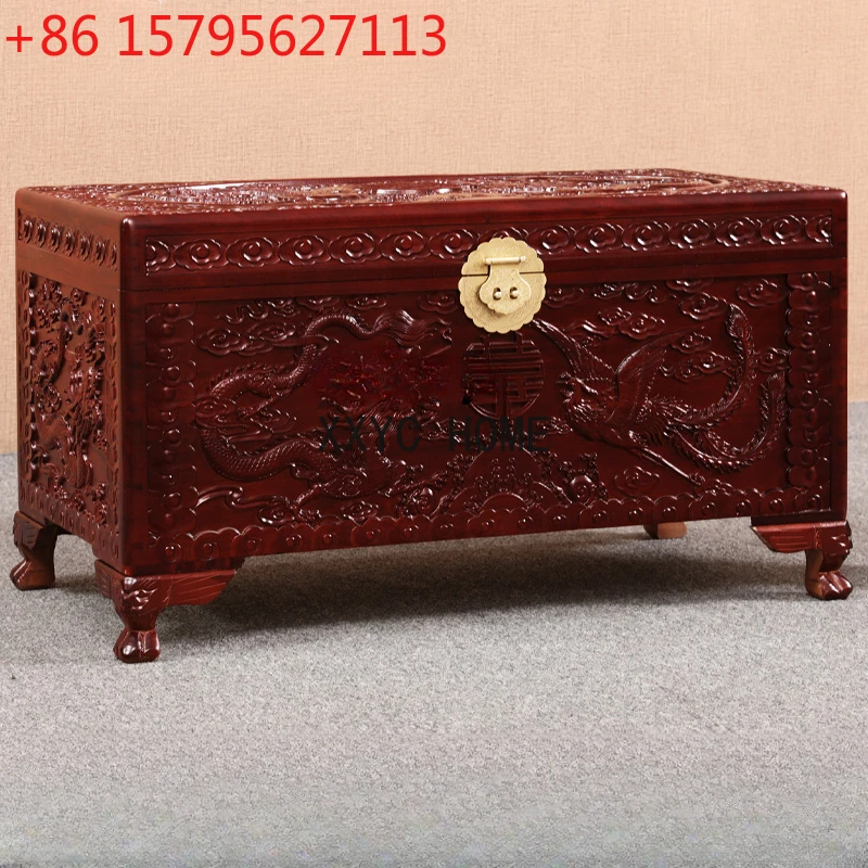 All Camphorwood Solid Wood Wedding Dowry Suitcase Wedding Storage Box Clothes Box