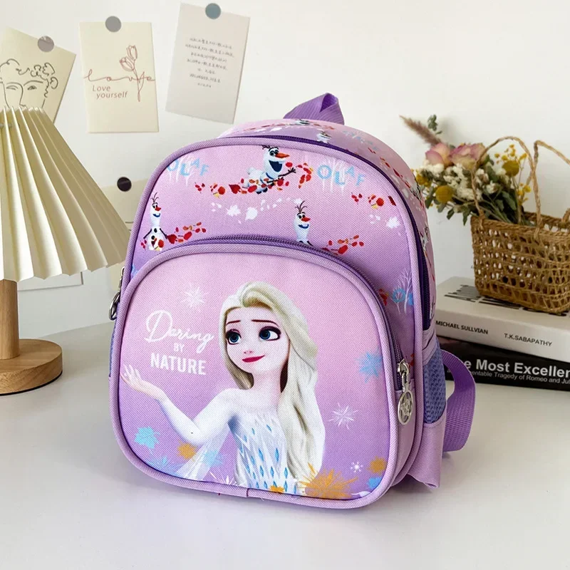 

Disney Frozen Elsa Kindergarten Kids Backpack 2024 New School Bag Cute Boys and Girls Cartoon Shoulder Bag Handbag