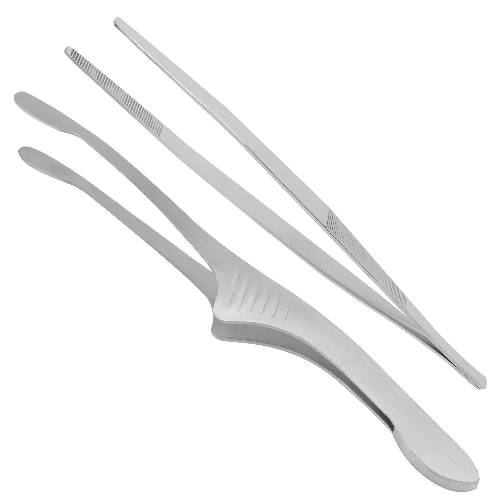 

2Pcs Korean Bbq Tongs Premium Stainless Steel Non-Slip Food Clamp for Barbecue Burgers Steak Fish Cakes Multipurpose Kitchen