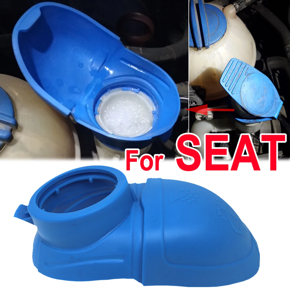 Tapa de depósito de líquido para limpiaparabrisas de coche, embudo de lavado sin derrames, cubierta para SEAT Altea Cordoba Exeo Ibiza Leon Toledo