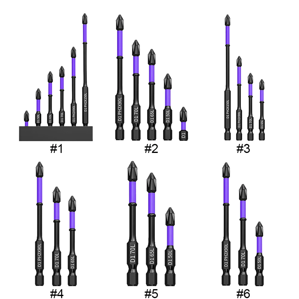 Cross Screwdriver High Hardness Strong Magnetic Non-Slip Bit Professional Hex Socket Set Cross Drill Bit Set for Car Toy Repair