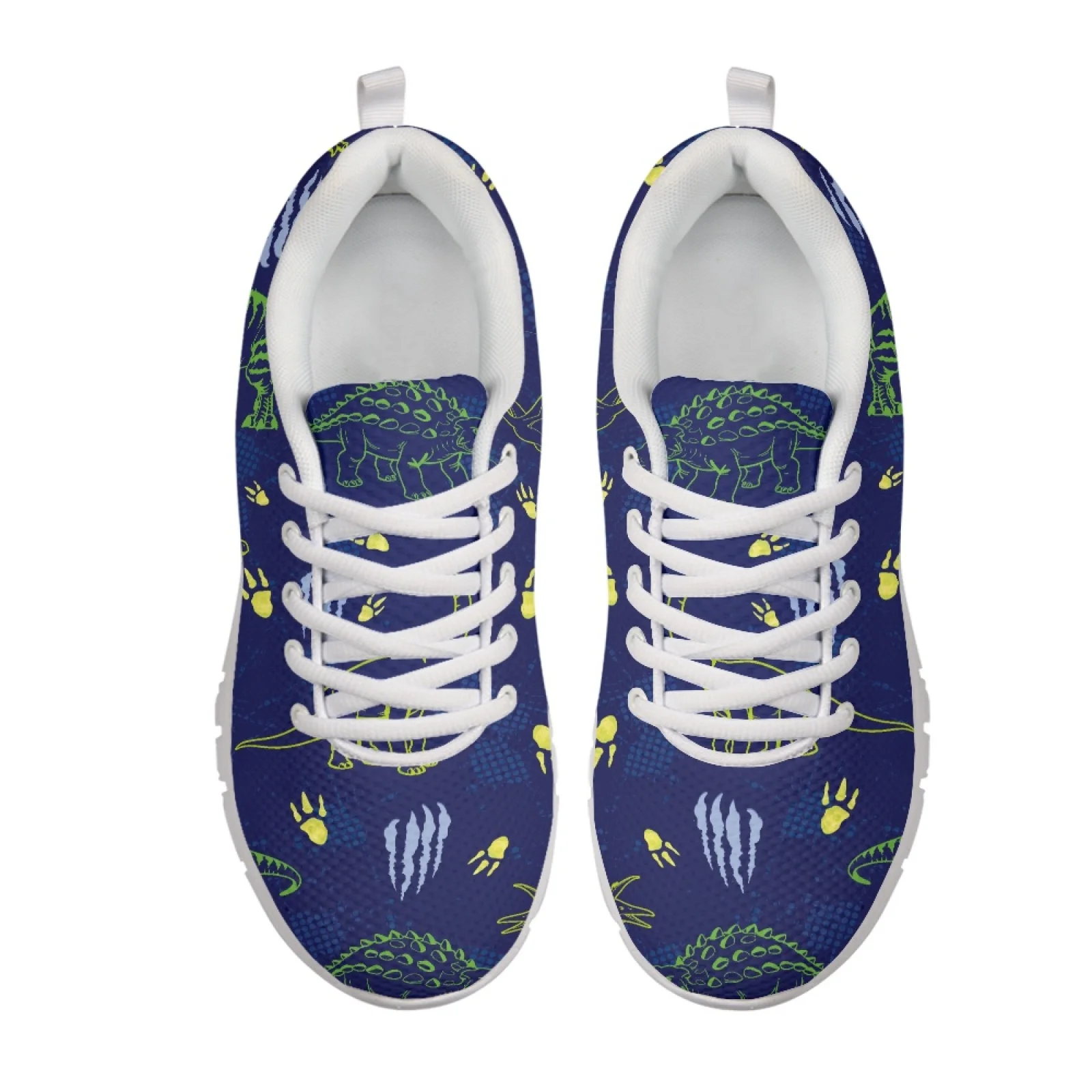 Coloranimal Dinosaur Print Running Sneakers Mesh & EVA Sole Fashion Sneakers Breathable Tennis Shoes for Men