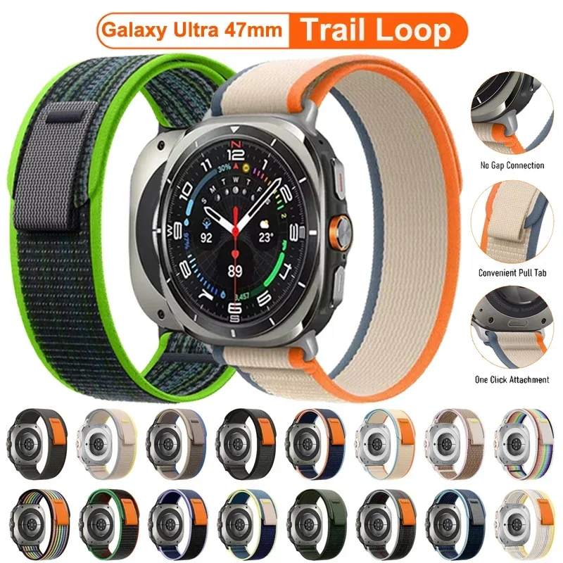 Trail Loop Sport Band für Samsung Galaxy Watch Ultra 47mm Nylon Handgelenkband für Galaxy Watch Ultra 47mm Keine Lücken Armband Correa