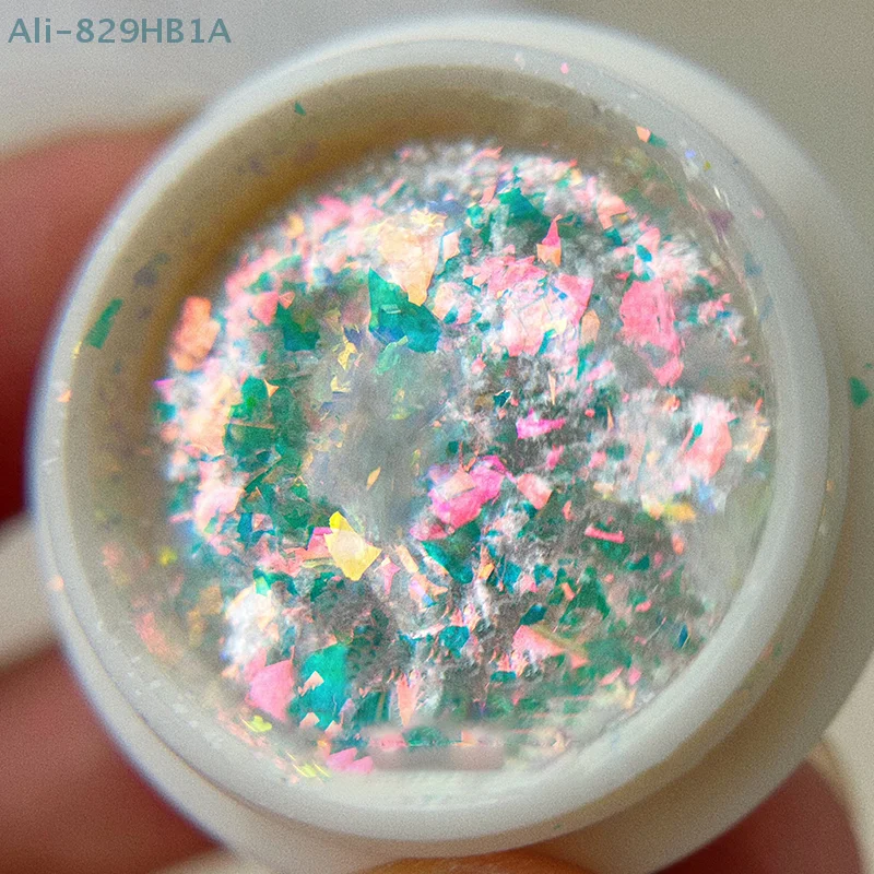 1 Doos Aurora Nagel Poeder Zeemeermin Nail Design Glitter Chroom Nagel Poeder Holografische Ultradunne Vlokken Diy Manicure Pigment