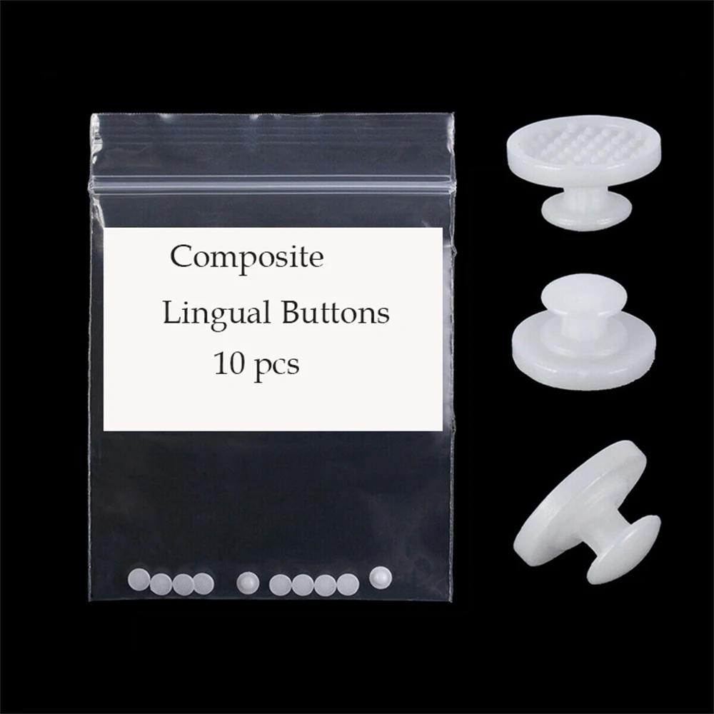 Drdent 10PCS Lingual Button Orthodontics Dental Round Rect Clear Ceramic Composite Bond Eyelet Round For Invisalign ortodoncia