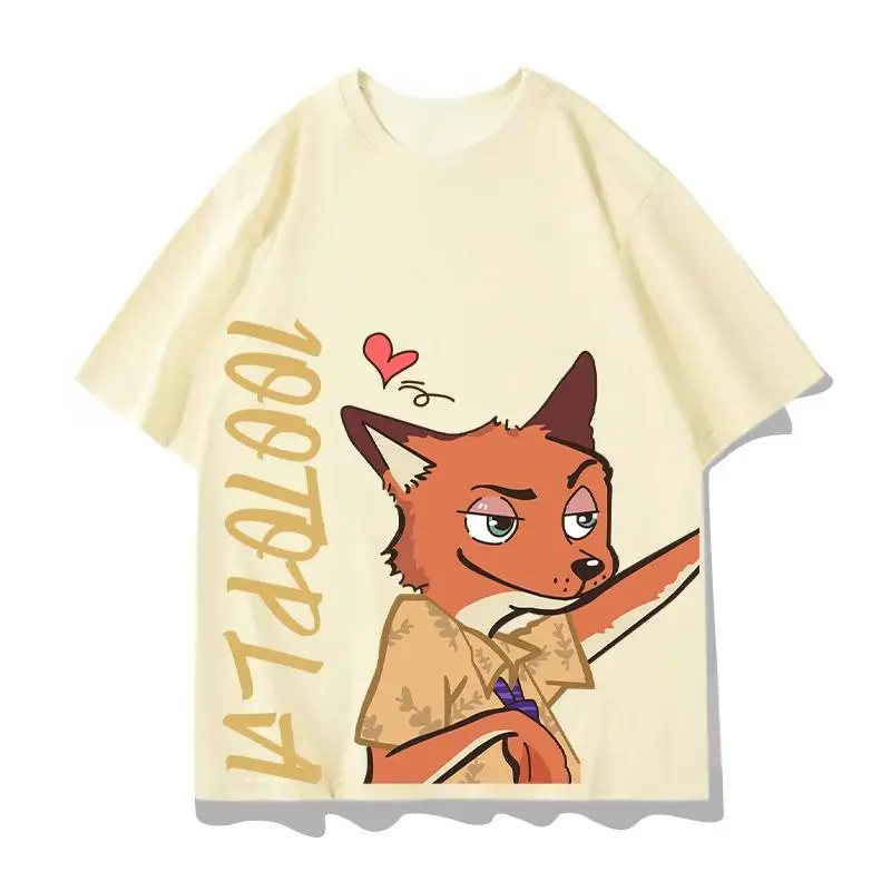 

Zootopia Nickelodeon children's channel printed cotton parent-child clothing short-sleeved T-shirt family travel party home clot