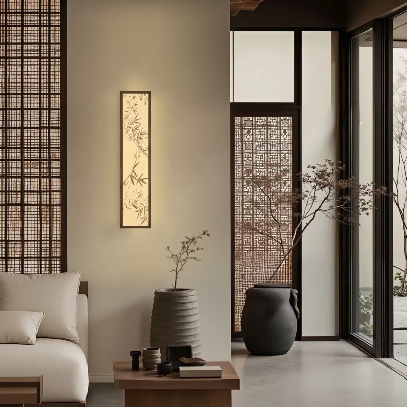 

Chinese style wall lamp Song Dynasty aesthetics living room background wall lamp Zen aisle tea room bedroom bedside