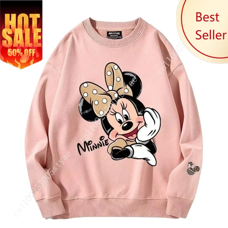

Disney Sweatshirt Mickey Minnie Hoodie Cute Long Sleeve Hoodies Spring Top Children Pullover Boys Girls Clothes Soft Clothing