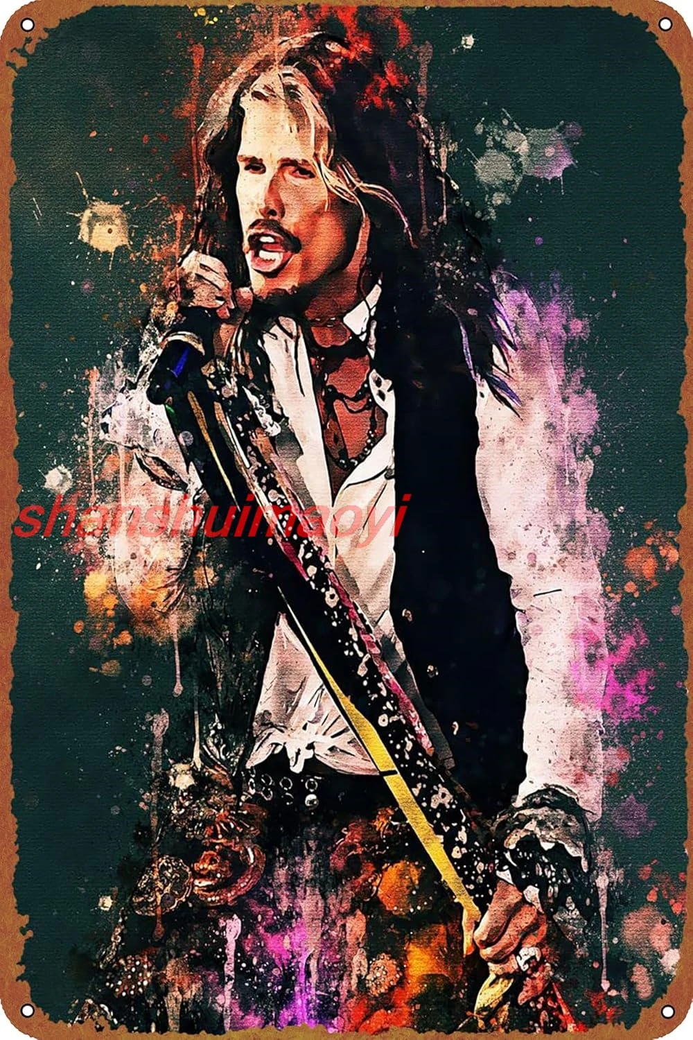 Artist Steven Tyler Metal Tin Sign Poster Vintage Art Wall Decor 12 x 8 inch