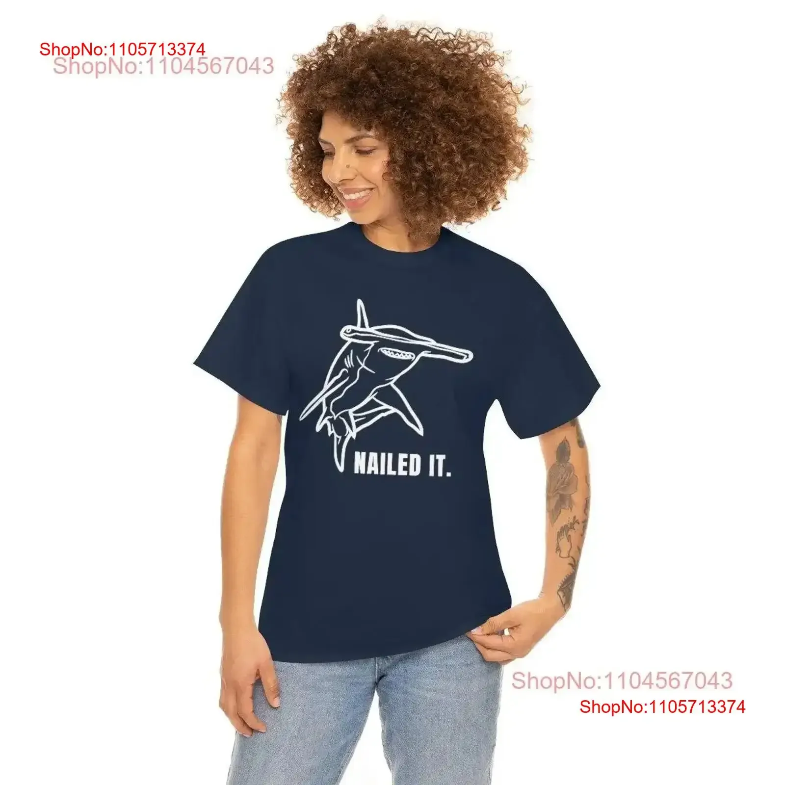 Nailed It Hammerhead Shark T Shirt Funny Pun Ocean Lover vintage Washed Casual Breathable Comfortable homme Soft Versatile