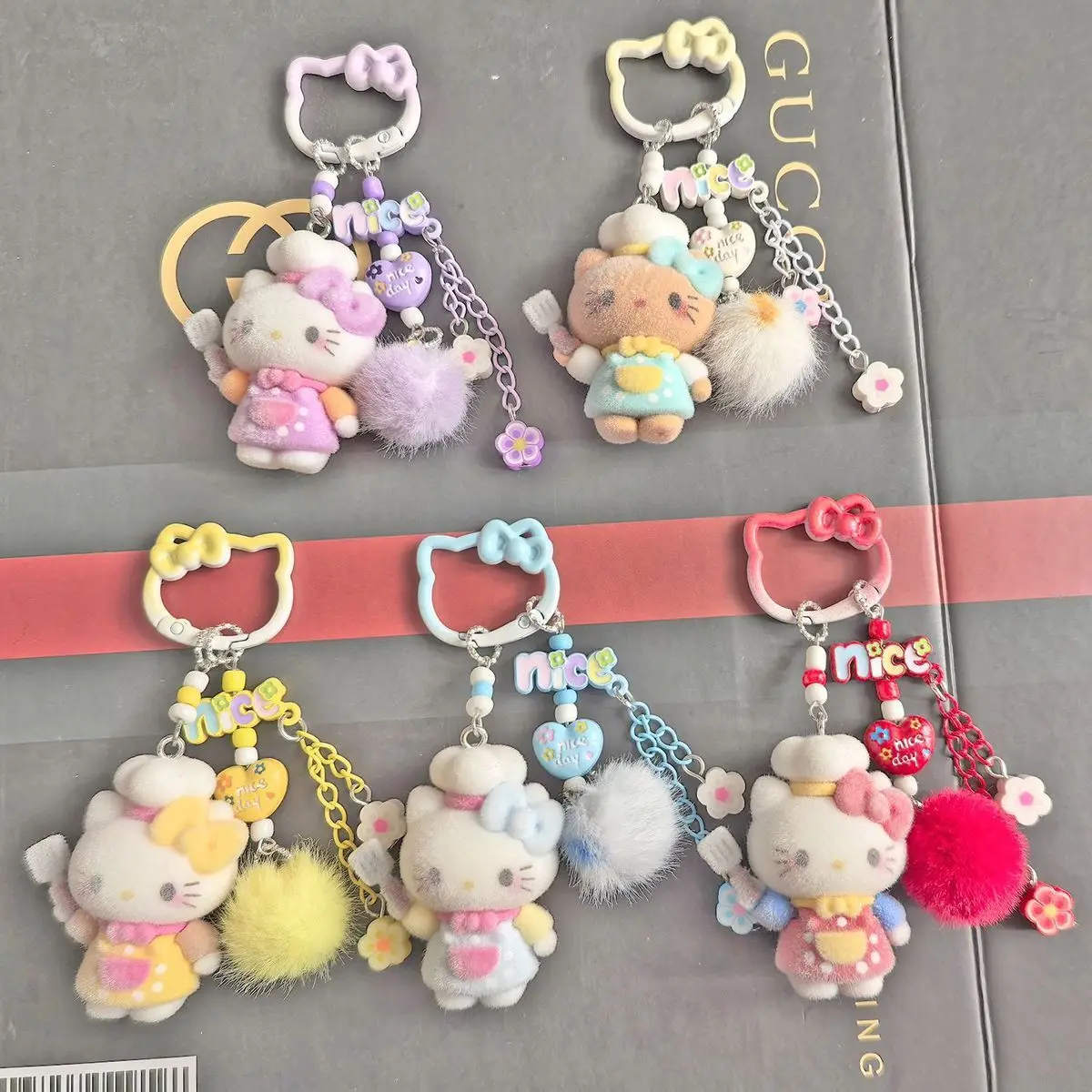 

Chef HOT Plush Hello Kitty MIU Series Dopamine Phone with Pendant DIY Bag Charm Keychain Accessories Fashion Toy Pendant