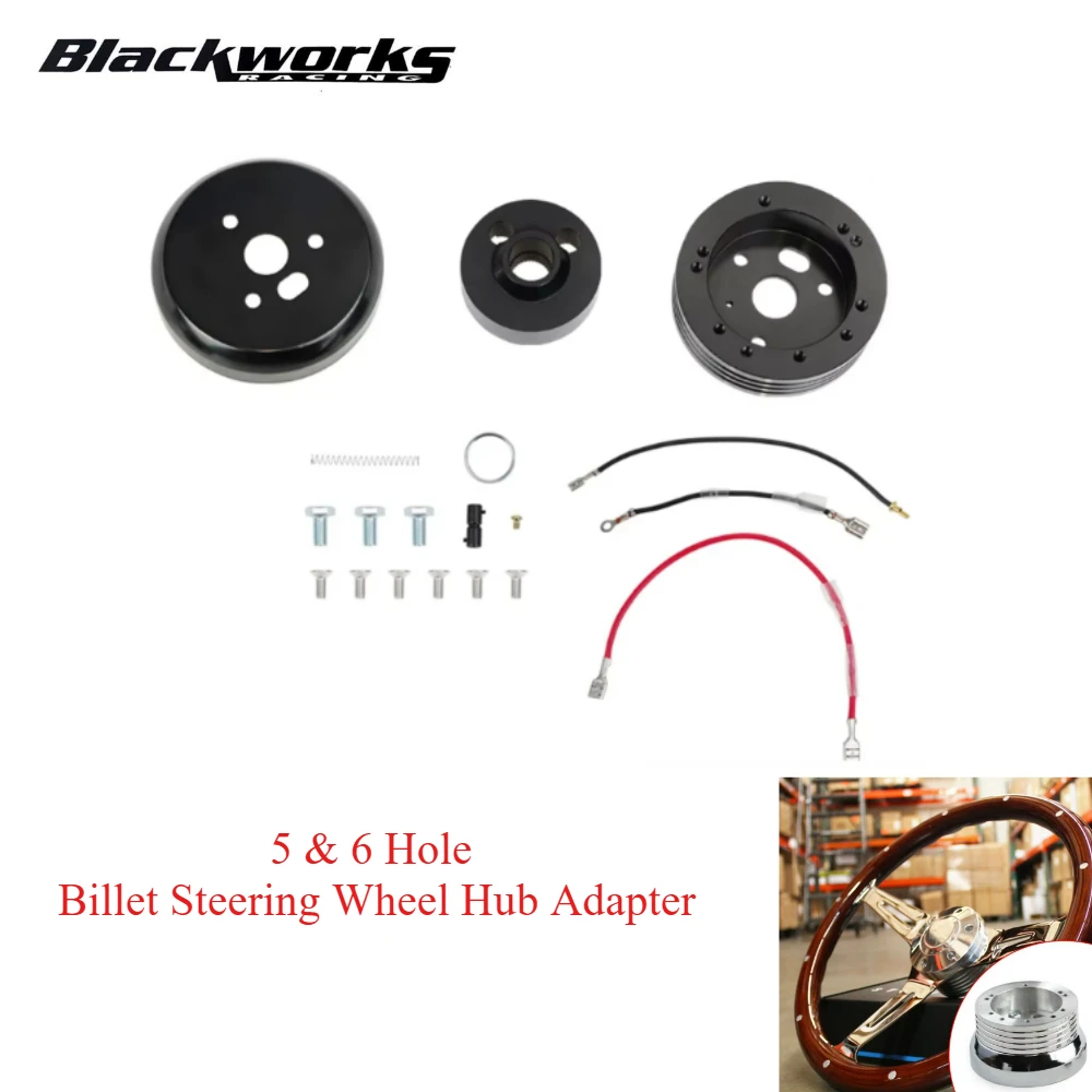 

5 & 6 Hole Billet Steering Wheel Hub Adapter For Chevrolet Chevy GM Flaming River Ididit Buick Jeep Cadillac Oldsmobile