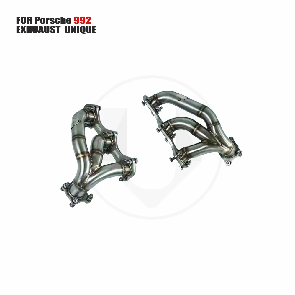 UNIQUE Exhaust System High Flow Performance Downpipe for Porsche 992 With Heat Shield OPF Middle Pipe