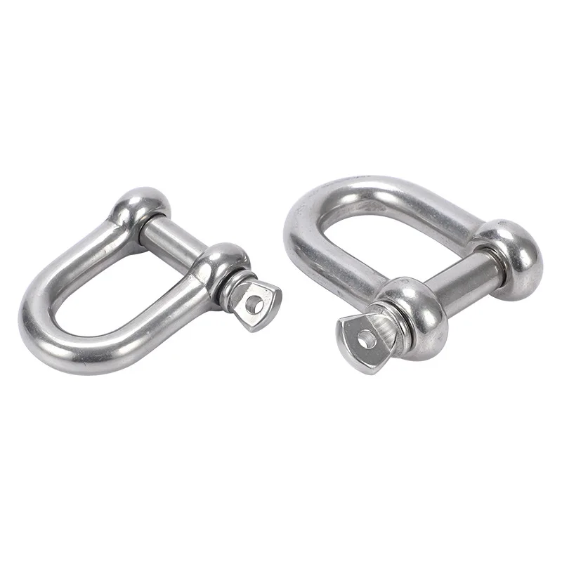 1PCS Stainless Steel 304 D Shape Shackle for Chains Wirerope Lifting Outdoor Camping Survival Rope Bracelets, Towing Rigging