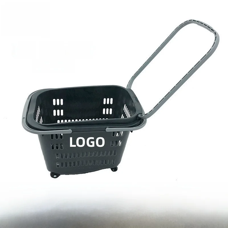 thickened-35l-pu-wheel-plastic-shopping-cart-hand-pull-basket-towel-basket-with-rods-storage-organizer-for-home-household