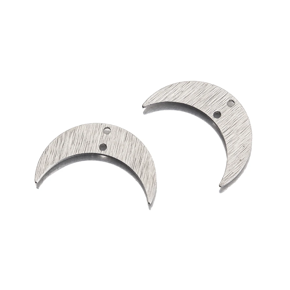 10 Pcs Brushed Rhodium Brass Crescent Moon Charm Connectors Diy hippie Earring Findings For Boho Tribal Jewelry Making Supplies