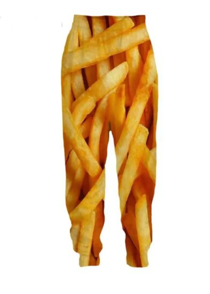 New Men/Women French Fries 3D Printed Casual Pants Fashion Streetwear Men Loose Sporting Long Trousers