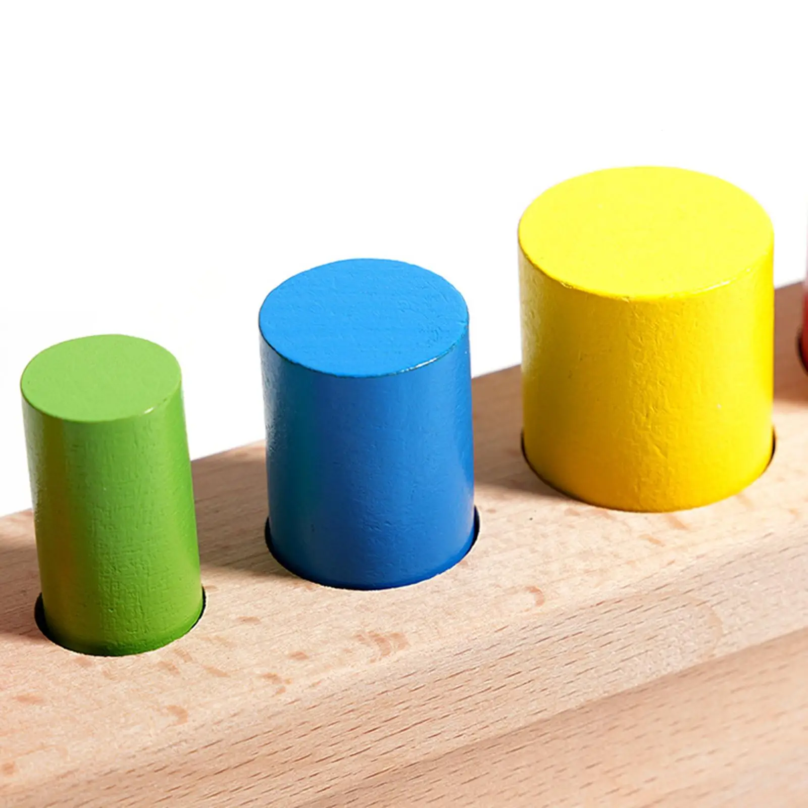 

Kids Educational Cylinder Block Toys Multicolor Wooden Sensory Games for Children Fine Motor Development