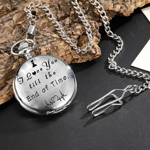 Bulova Casais Retro Pocket Watch, Commemorative Pocket Clock recorded, wedding gift, love, men 8 Main Sales Bulova Watch - №5