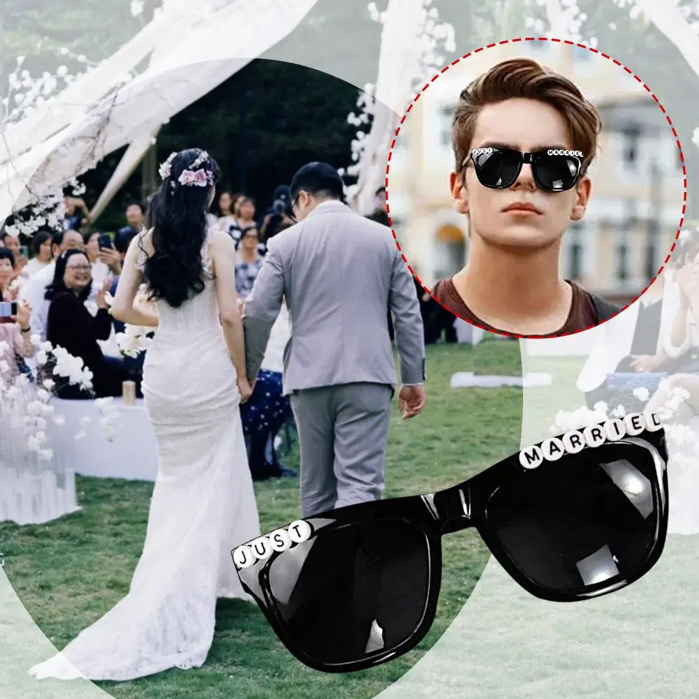 

Just Married Sunglasses Husband Wife Wedding Bridal Decoration Honeymoon Wedding Travel Gift Shower Party Beach C7L9