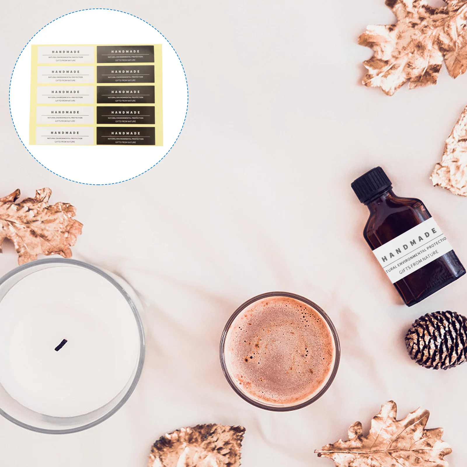 

6Pcs DIY Jar Labels 60 Decals for Container Stickers Handmade Decoration White Black Design Fit Most Jars