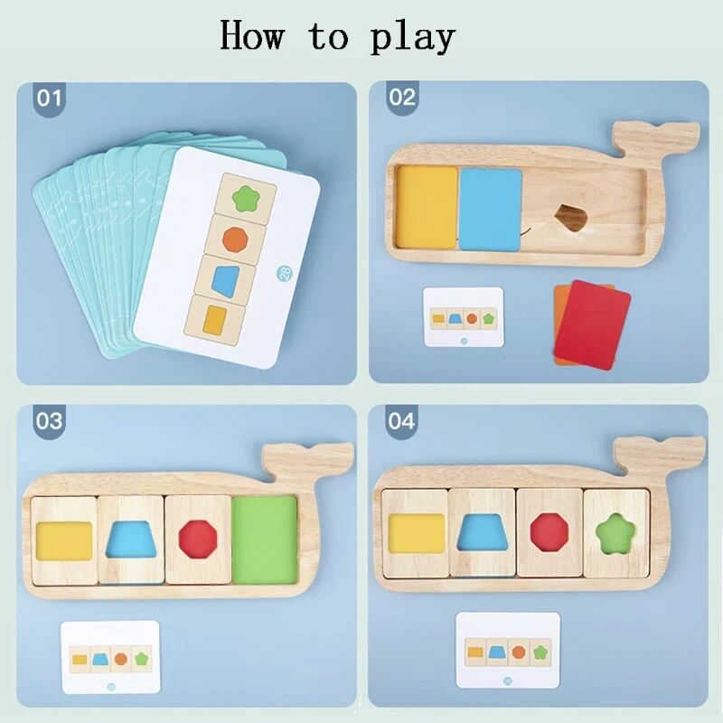 ألغاز فصل ألوان هندسية من مونتيسوري ألعاب خشبية شكل تدريب حسي ألعاب مطابقة للأطفال تعليم مبكر إدراك #5
