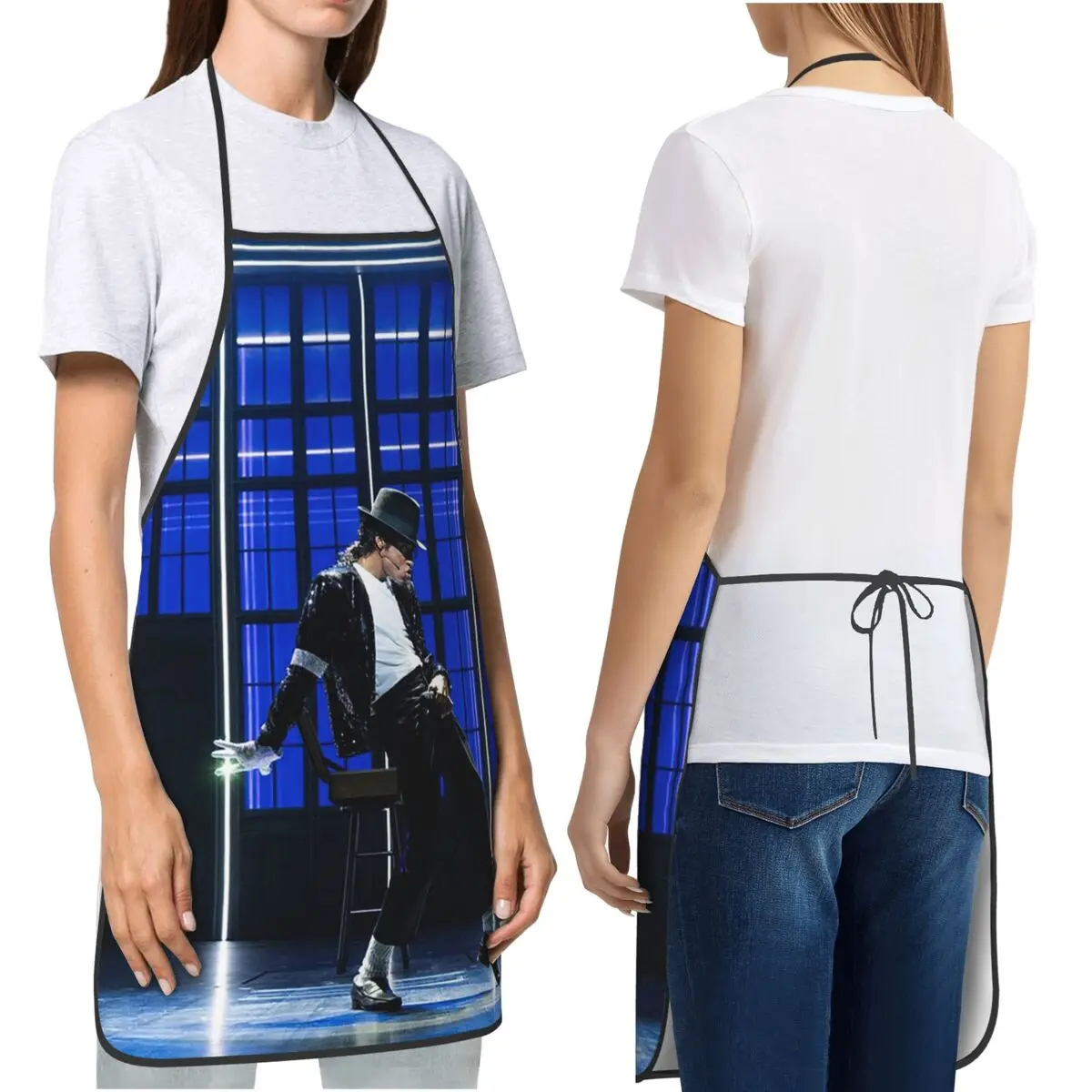 Michael Jackson First Concert Musical And Dance Apron Chef Cooking Baking Tablier Bib Kitchen Cleaning Pinafore for Women Men
