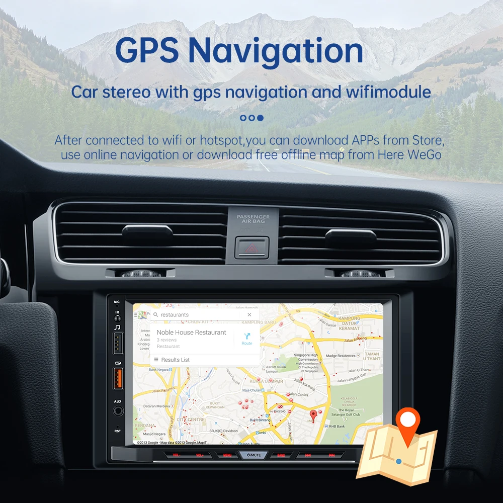 Android 11 Universal 7inch2Din Wireless CarPlay Android Auto Car radio with Bluetooth WiFi GPS Navigation FM Multimedia player