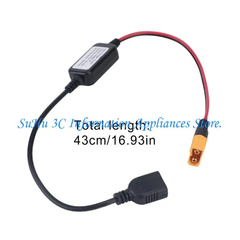 Inline Voltages Converters Cable with 60 Male Connector and USB-A Female Port, Turning DC12-24 V Battery Input Into 5 V Output