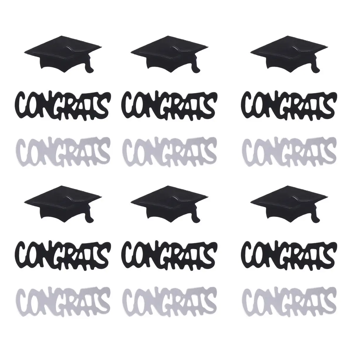 3Packs Graduation Party Confetti Table Scatter Decor Doctorate Cap Congrats Letter Design for Cake Desk Decoration 45G Total