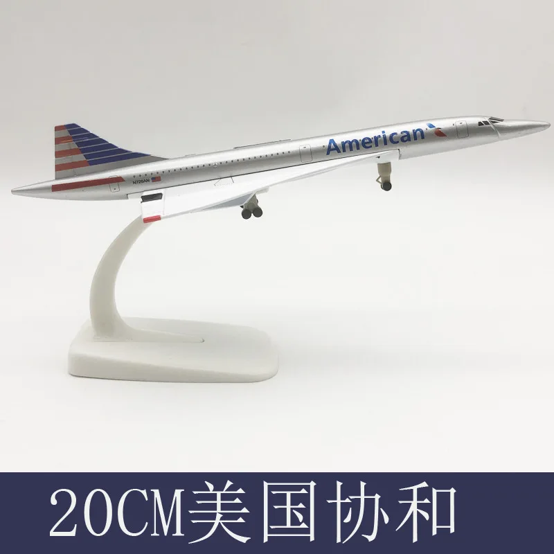 Diecast Flugzeug Modell Spielzeug 20CM Concorde American Airlines Flugzeug Modell Verkehrsflugzeug Legierung Sammlung Wohnkultur Miniaturen