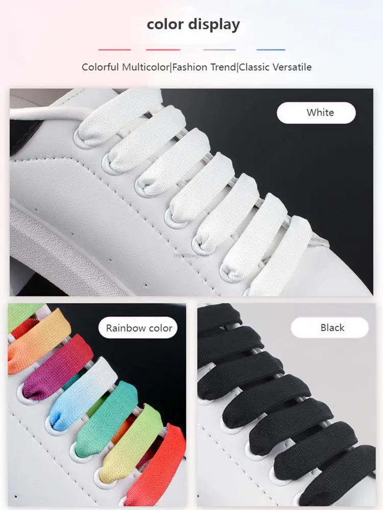MCQ Schwarz Weiß Schnürsenkel Regenbogen Schnürsenkel Sneaker Casual Schuhe Schnürsenkel Gradienten 1,2 CM Breite 100/120/140CM flache schnürsenkel
