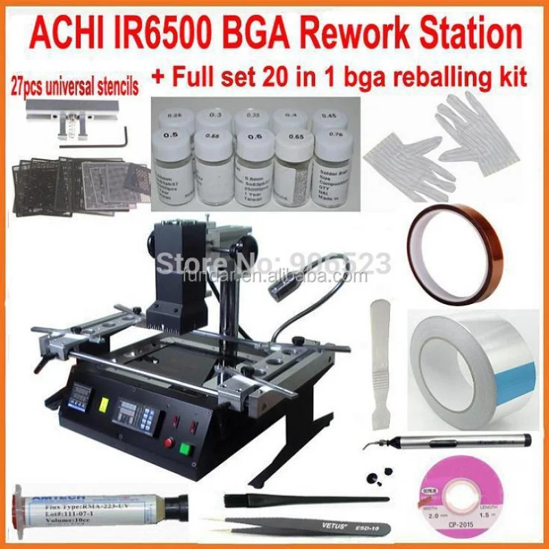 2015 New full set ACHI IR6500 Infrared rework station   20 in 1 bga reballing kit for laptop game consoles xbox ps3 repair