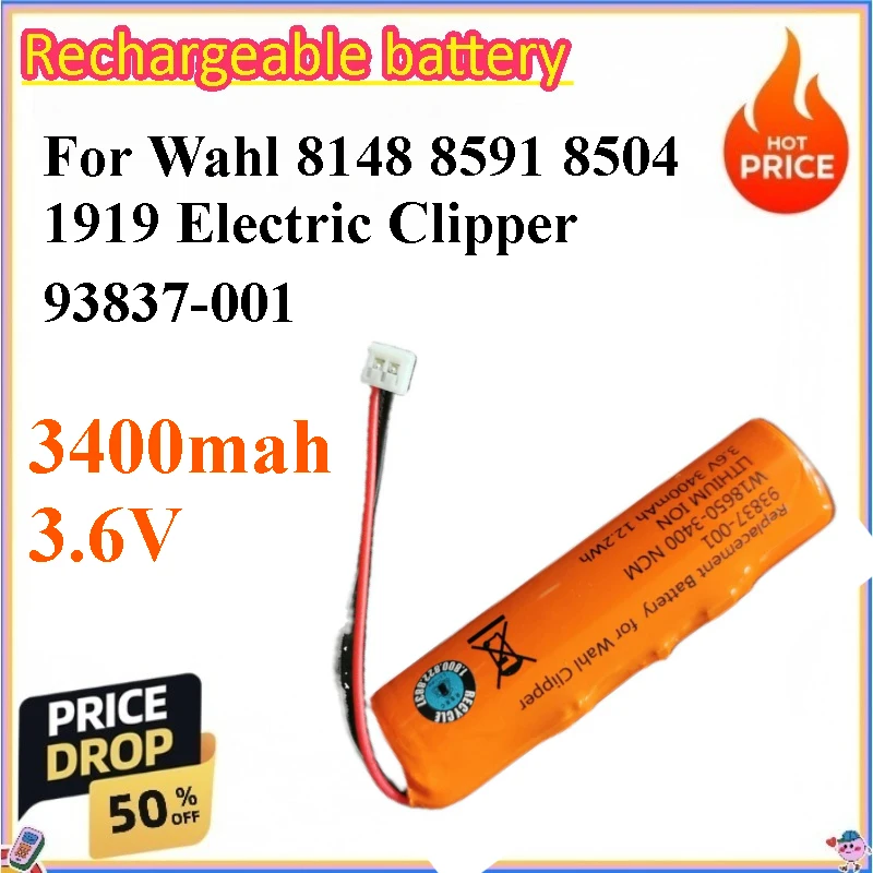 

3400mAh 3.6V 93837-001 Battery for Wahl 8148 8591 8504 1919 Electric Clipper