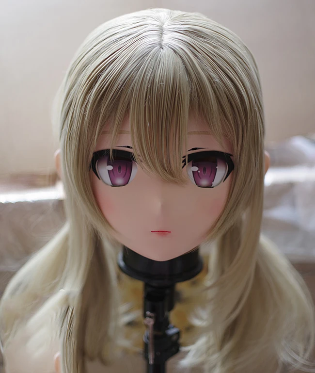 (KM119) Handmade Female Resin Crossdress Pretty Girl 3/4 Head Lolita Doll Mask Japanese Anime Cosplay Kigurumi Mask Crossdresser
