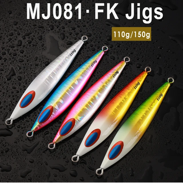 CASTFUN Metal Slow FK Jigs przynęta twarda sztuczna przynęta 110g 150g łódź morska wędkarstwo pionowa metalowa przynęta jiggingowa