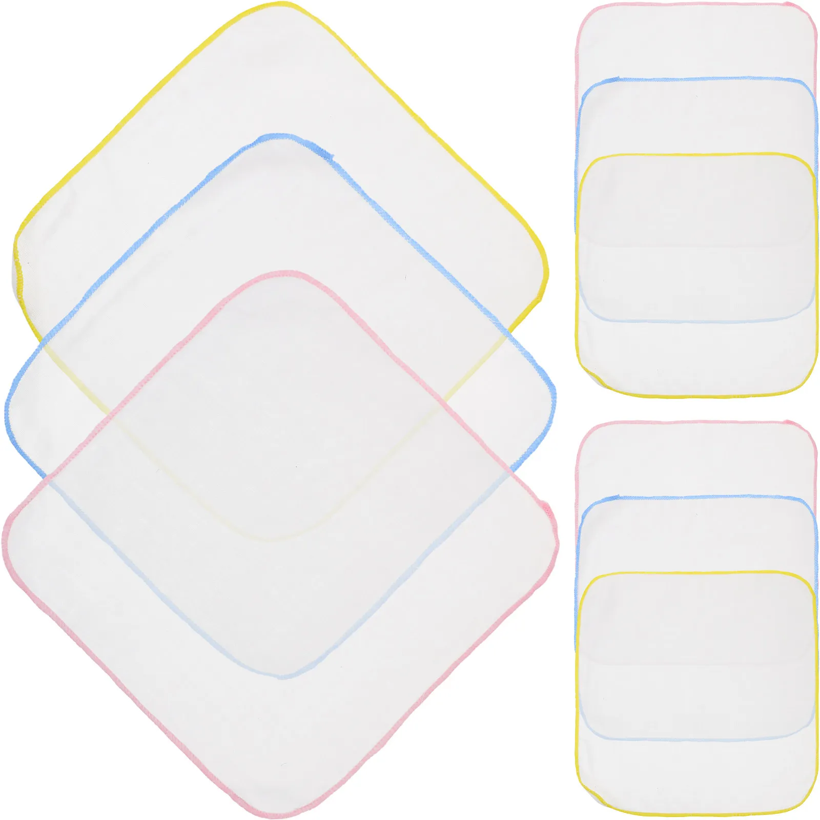 

9Pcs 25x25cm Baby Drool Bibs Cotton Towel Set Water Absorption Burp Cloth for Toddlers Quick Dry Saliva Wiper Small Square