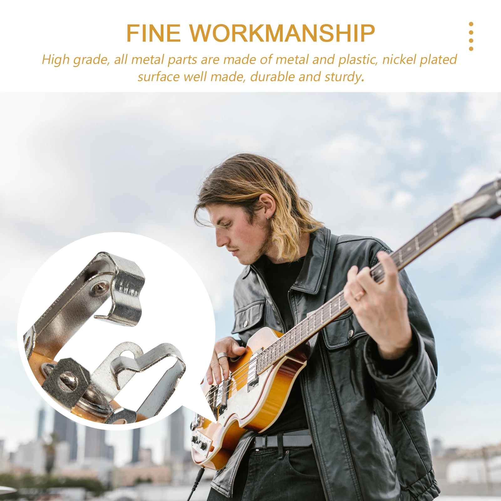 

2pcs Electric Guitar Jack 6.5MM Audio Metal Socket Microphone Input Bass Plastic Stage Audio Equipment