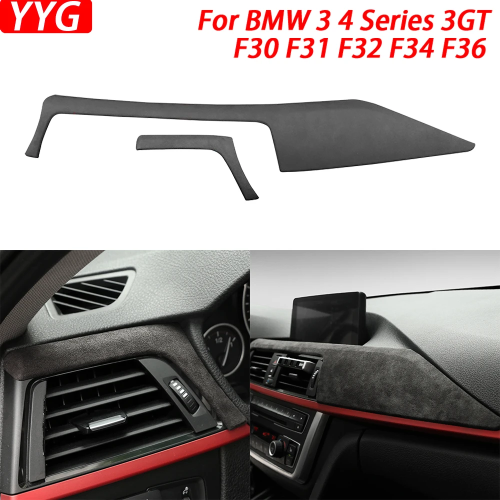 

For BMW 3 4 Series 3GT F30 F31 F32 F34 F36 2013-2019 Suede Wrapping Dashboard Panel Cover Car Interior Decoration Accessories