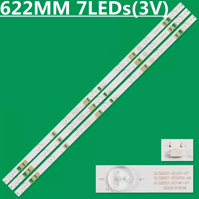 

LED Backlight Strip For GC32D07-ZC21F-07 GC32D07-ZC14F-07 VS16131 VX3203S 32PHF3059 32PHF3550 32PHF3559/T3 LED-32B900V