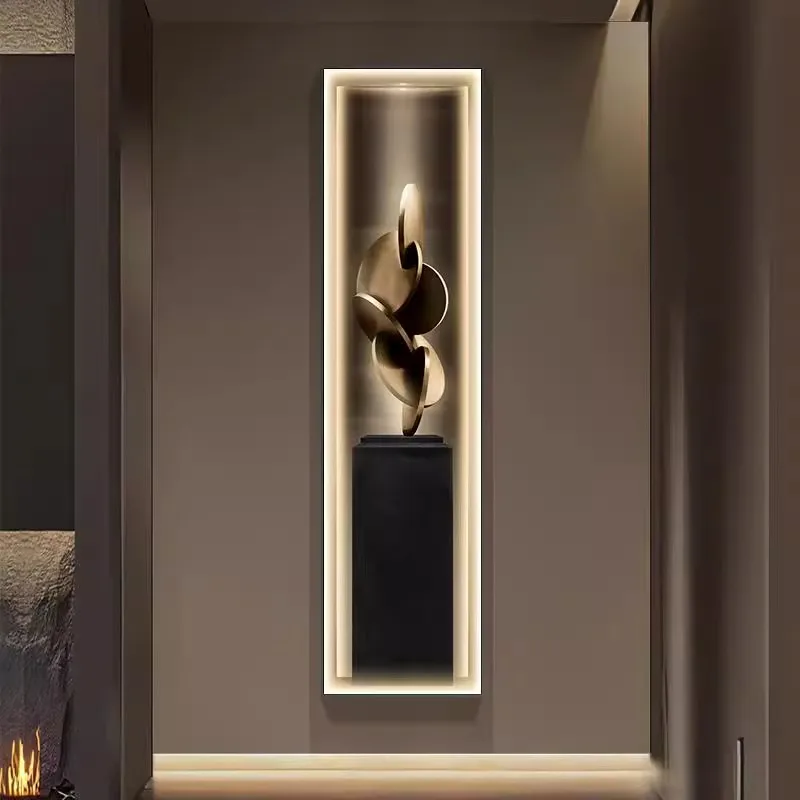 

Led Modern Light Luxury Entrance Decoration Painting Slender Entrance Wall Painting High-end Hanging Painting Corridor Wall Lamp
