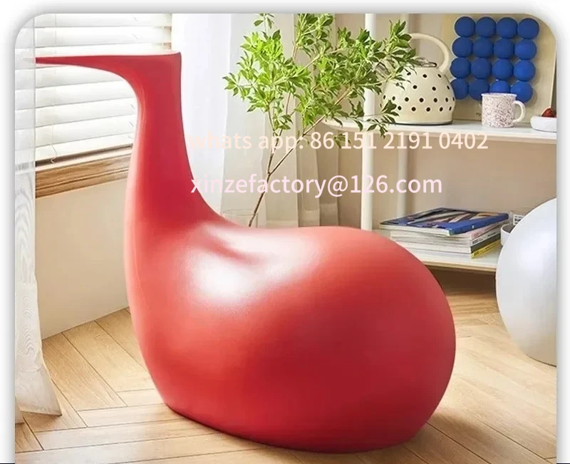 

Customizable Creative Cartoon Whale Stool Ornament Living Room Nordic Style Backrest Household Plastic Chair De