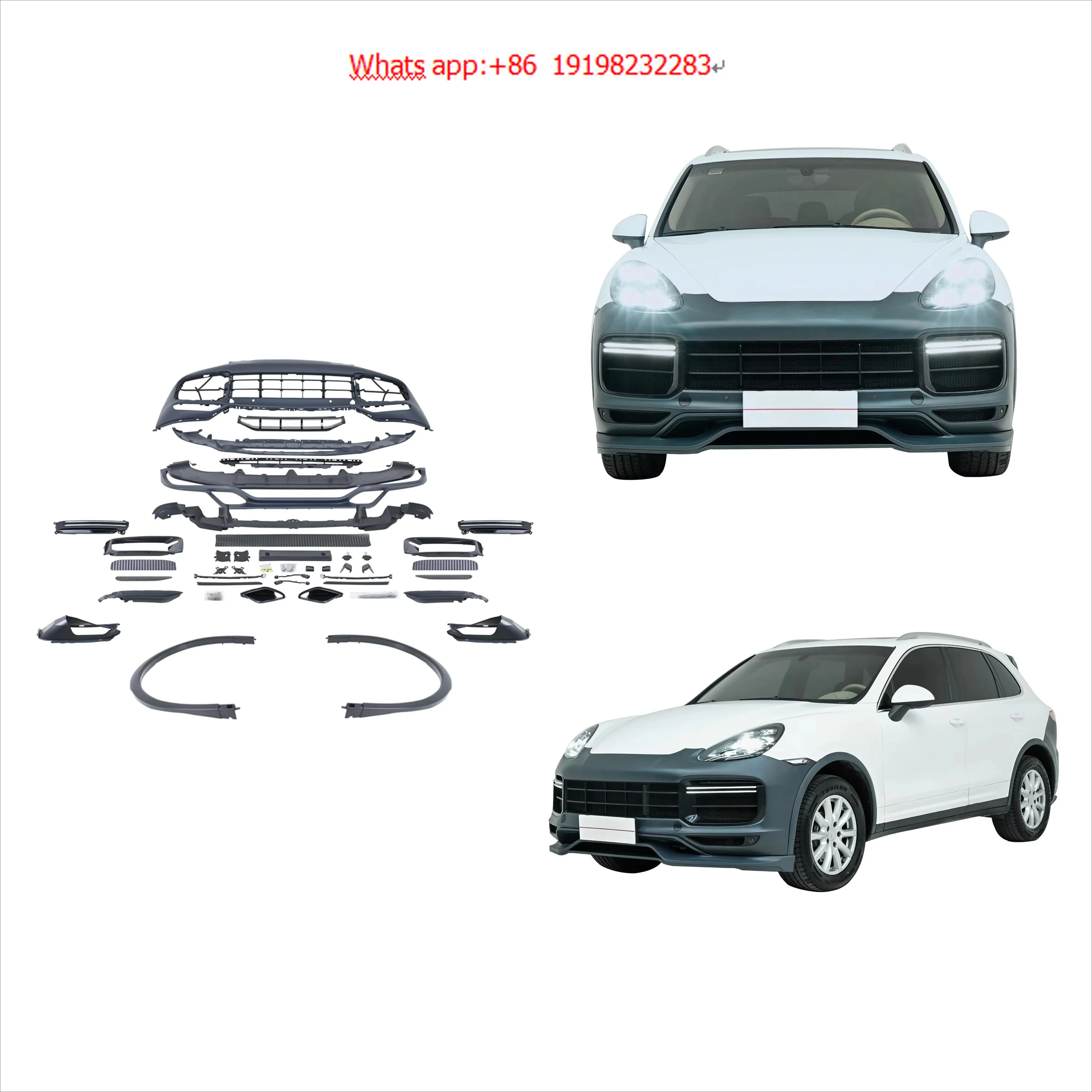 Upgrade 2018-up 9Y0 Turbo Front Bumper & TKT Style Front Lip Facelift for Cayenne 2011-2014 Year 958.1 MK1 Car Bumpers