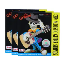 A206 Series Alice Guitar Strings 0.28mm 0.11inch Acoustic Guitar Strings Long Life Steel Guitar 6 Strings Music Enthusiasts