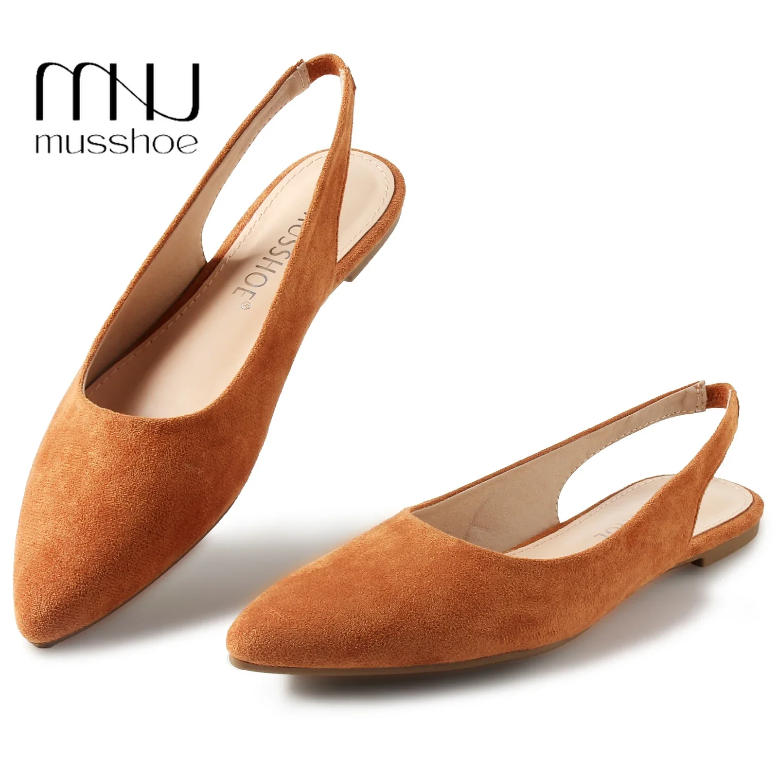 

MUSSHOE Women's Flats Shoes Pointed Toe Slip On Ballet Flats Dressy Date Comfort Office Work All the Season Slingback Flats