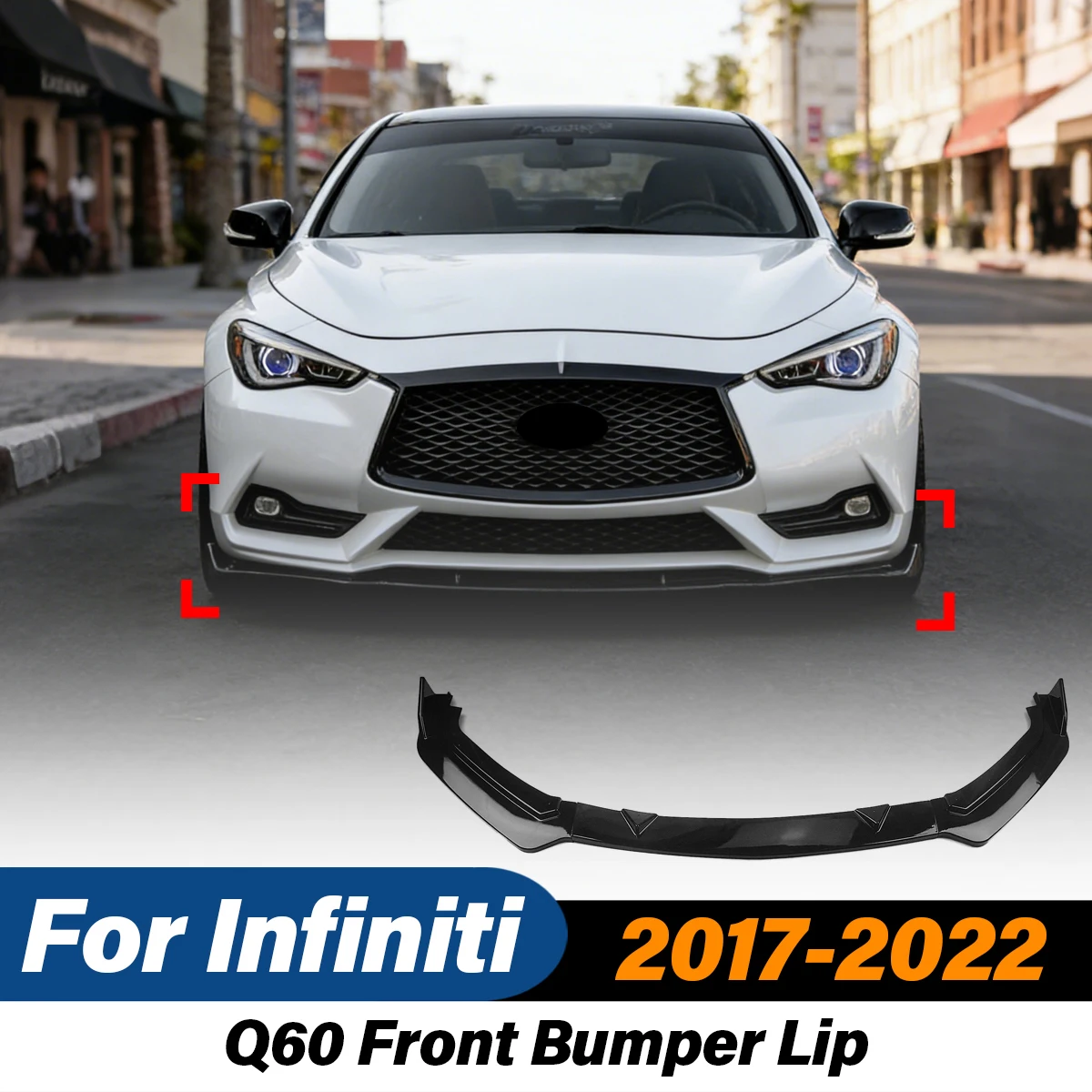 

Для Infiniti Q60 2017-2022: Передний бампер, сплиттер-спойлер, защита, внешние аксессуары