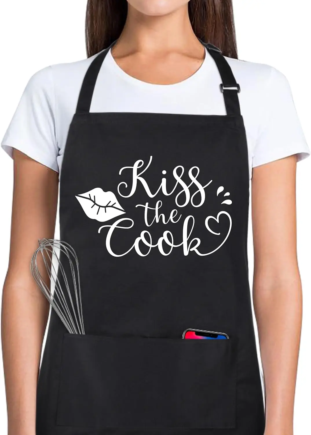 

Funny Adjustable Cotton Apron for Men and Women with Pockets, One Size Fits All Kitchen BBQ Cooking