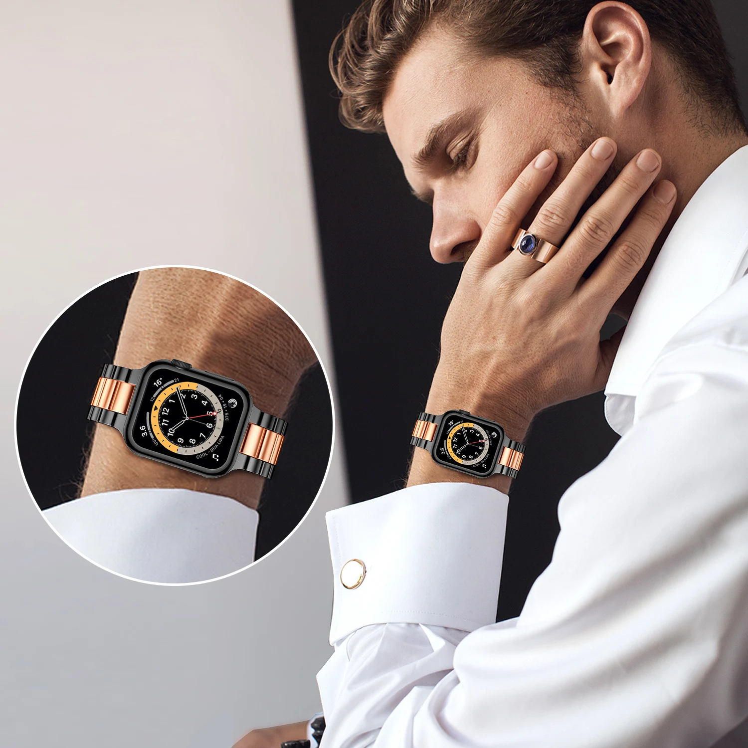 Neues Metallarmband für Apple Watch 12 11 10 46mm 45mm 44mm Edelstahl-Armband IWatch 9 8 7 6 SE 42mm 41mm 40mm 38mm Band – Detail 28