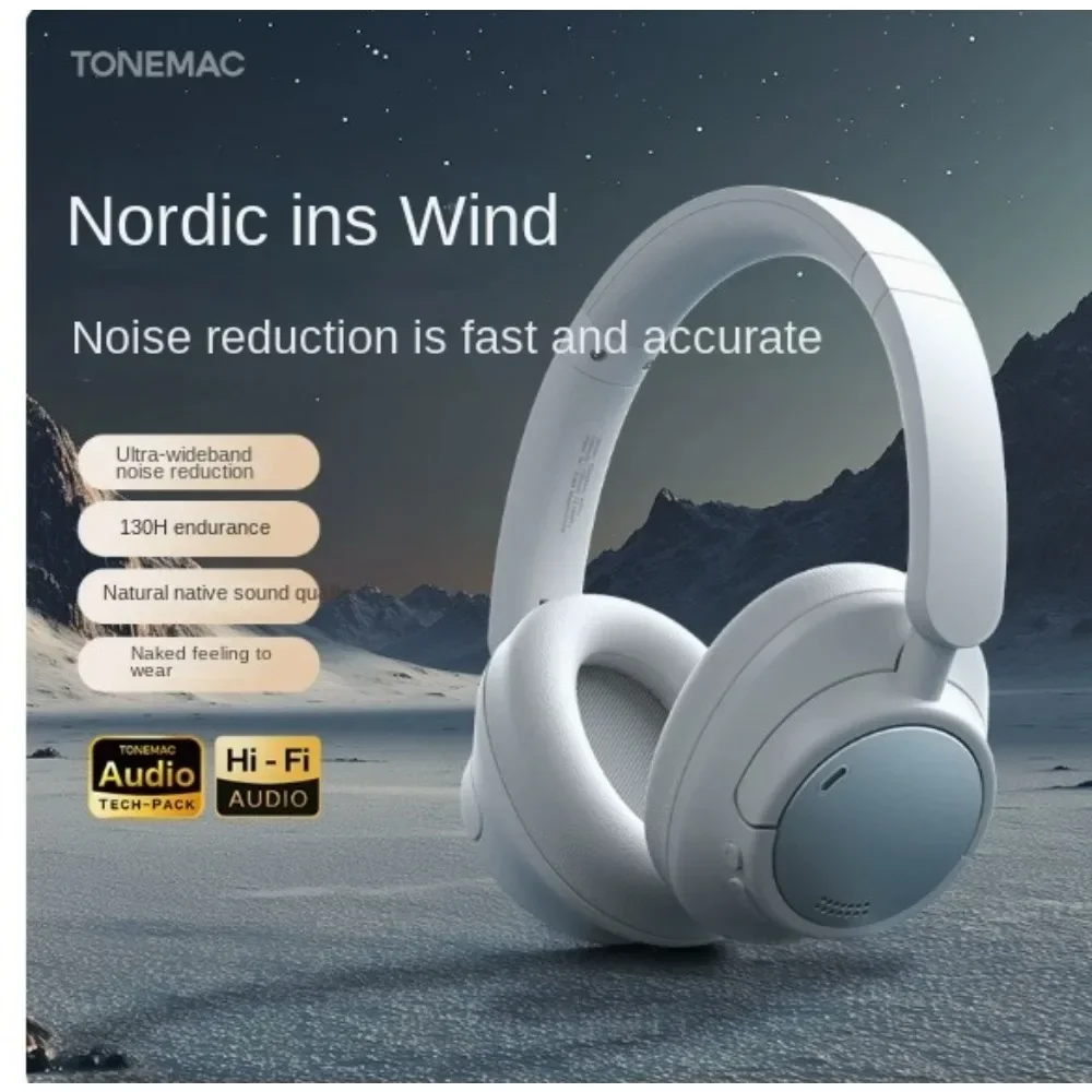 TONEMAC H7Pro Headband Active Noise Cancelling Headphones  Bluetooth Diaphragm 5.3 Ultra Long 130H Endurance Flagship Headphones